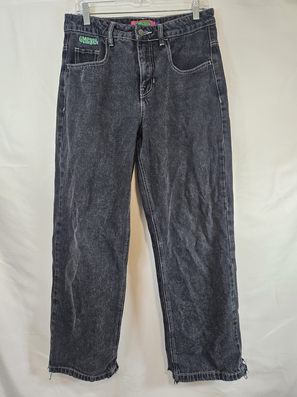 Empyre Black Washed Straight-Leg Jeans